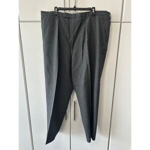 Vintage 1973 Military Issue Mens Dress Trousers Charcoal Gray Wool Pants 43x31